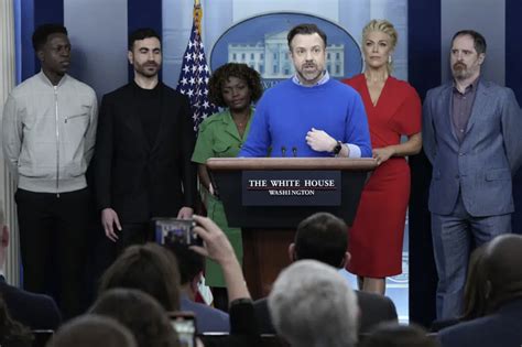 “Ted Lasso” visits White House, promotes mental health care